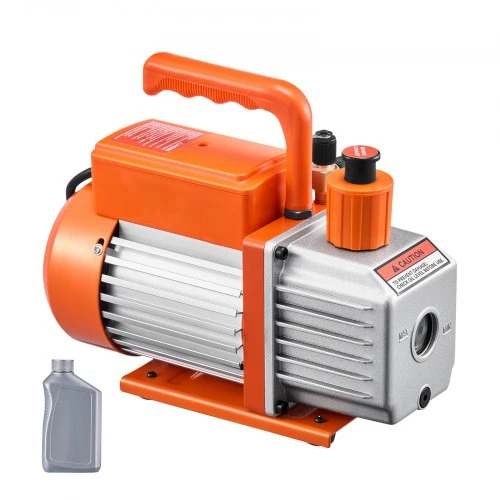 VEVOR Vakuuminis siurblys 113 l/min (4 CFM), vienpakopis, R134a R22 R410a sistemoms, su alyvos buteliuku
