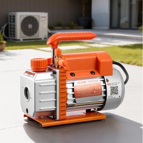 Koduva VEVOR vakuuminis siurblys, 3,5 CFM (99 L/min), vienos pakopos HVAC rotacinis mentinis, R134a/R22/R410a, 1/4 AG