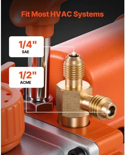 Koduva VEVOR vakuuminis siurblys, 3,5 CFM (99 L/min), vienos pakopos HVAC rotacinis mentinis, R134a/R22/R410a, 1/4 AG