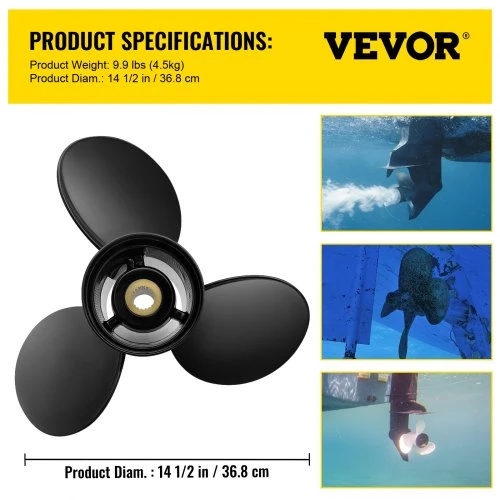 Koduva VEVOR valties sraigtas OEM 3817468, 3 mentės, 36,8 cm x 48,3 cm, aliuminis, RH