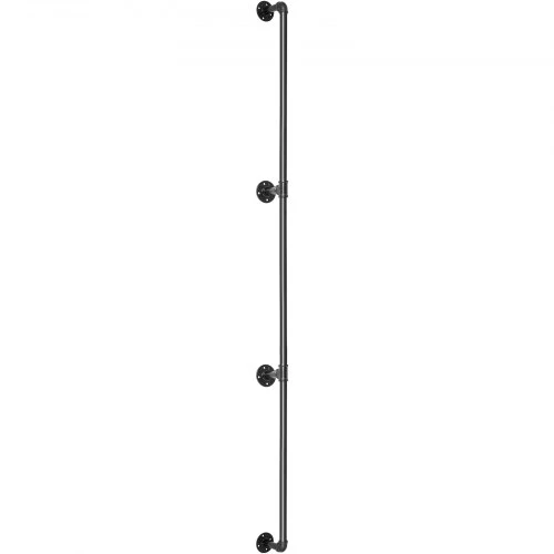 VEVOR Vamzdinis laiptų turėklas, 243,8 cm, juodas, anglinis plienas