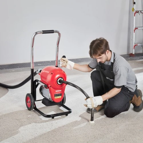 VEVOR Vamzdžių nuotekų valymo irenginys 1100W, sekcinis spiralinis grąžtas, rankinis padavimas