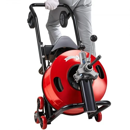 VEVOR Vamzdžių valymo mašina 30 m x 19 mm, automatinio padavimo kanalizacijos sraigtas, 6 peiliai