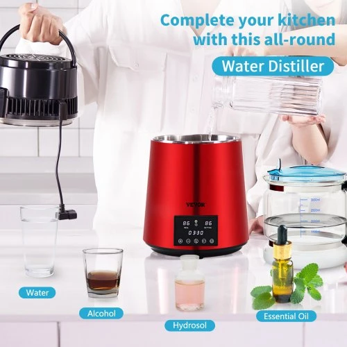 VEVOR Vandens distiliatorius, 1 L/val., 4 l, 750 W, 220 V