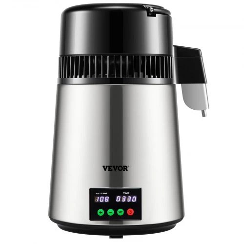 VEVOR Vandens distiliatorius 4 l, 1 l/val., su laiko ir temperatūros ekranu, sidabrinis