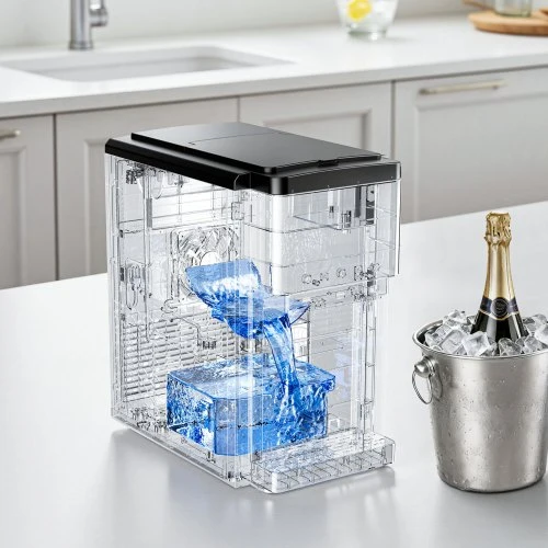 VEVOR Vandens dozatorius su ledo gaminimo funkcija, 3 viename stalviršio modelis, 16 kg/24 h, 12 kubelių per 7 min., šaltam vandeniui