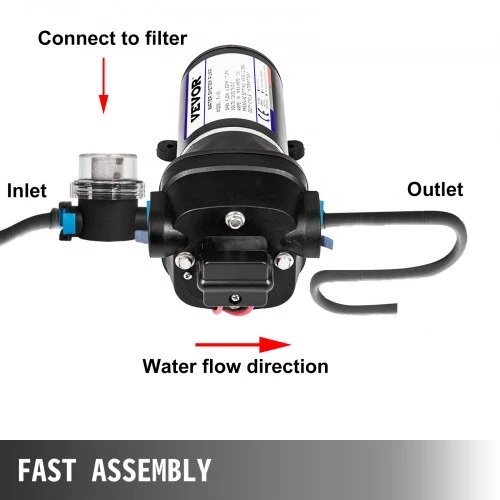VEVOR Vandens slėgio diafragminis siurblys FL-40, 12V, 17 l/min, ketaus