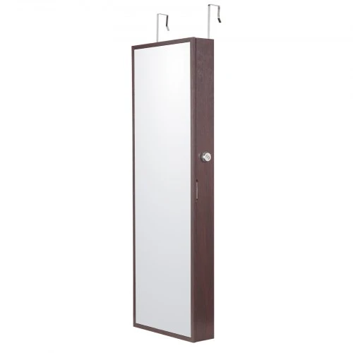 VEVOR Veidrodinė papuošalų spintelė PY-2311SS, ruda, 37 x 10 x 108 cm