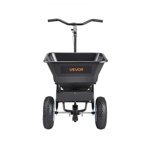 VEVOR Vejos barstytuvas, 100 lbs talpa, stumiama paskleidimo mašina, 0–9,8 ft barstymo plotis, 13 in pneumatinės padangos