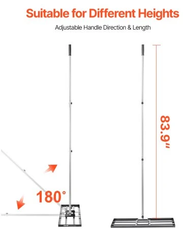 Koduva VEVOR vejos lyginimo grėblys, juodas, anglinis plienas, 213 cm rankena