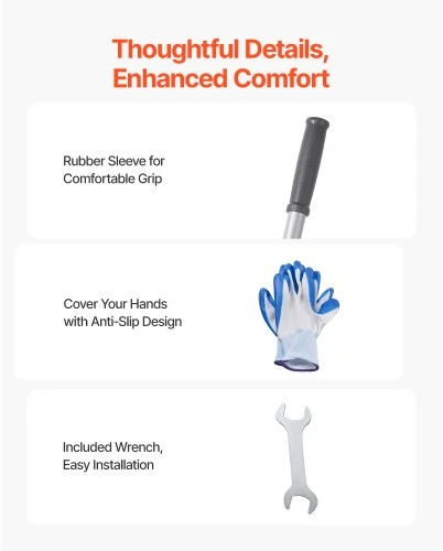 Koduva VEVOR vejos lyginimo grėblys, juodas, 198 cm rankena