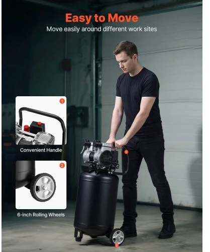 Koduva VEVOR vertikalus oro kompresorius 50 l, 1.5 kW, 8 bar