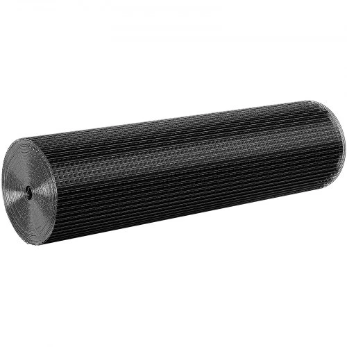 VEVOR Vielos tinklas, 36 col. x 50 pėd. cinkuotas ritinys, 19 gauge, juoda vinilo danga