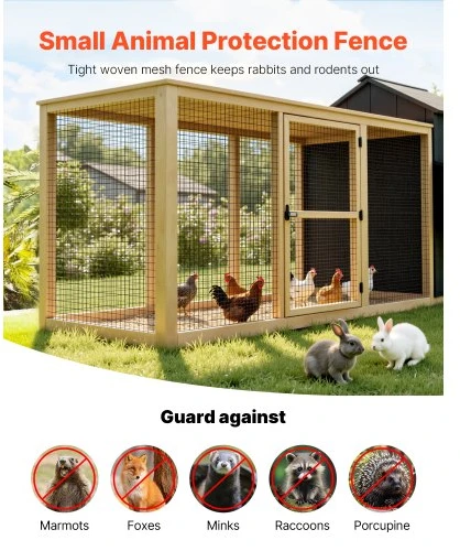 VEVOR Vielos tinklas 91 cm x 7,62 m, 2 x 3 in akučių, 16 gauge, cinkuotas, PVC dengtas