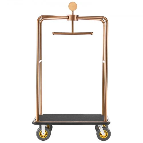 Koduva VEVOR viešbučio bagažo vežimėlis, 544,31 kg, nerūdijančio plieno, 203 mm ratukai, rožinio aukso