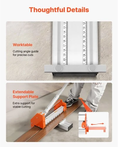 Koduva VEVOR vinilo grindų pjaustyklė, 304,8 mm, iki 12 mm laminatui, aliuminio lydinio svirtis