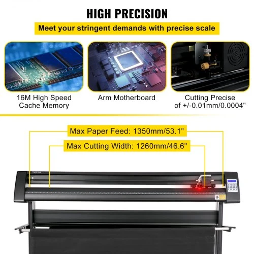 Koduva VEVOR vinilo pjaustyklė, 1350 mm, LED ekranas, su stovu