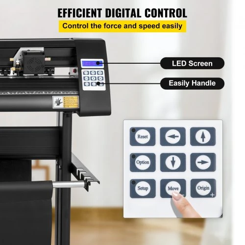Koduva VEVOR vinilo pjaustyklė, 1350 mm, su LED ekranu, optiniu jutikliu, stovu, suderinama su Mac ir Windows