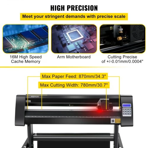 Koduva VEVOR vinilo pjaustyklė, 870 mm braižytuvas, su LED ekranu ir stovu