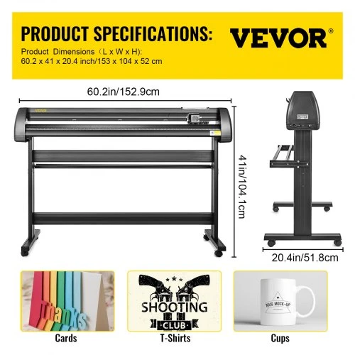 Koduva VEVOR vinilo pjaustyklė-ploteris 53" su „Signmaster“, 1350 mm, su stovu