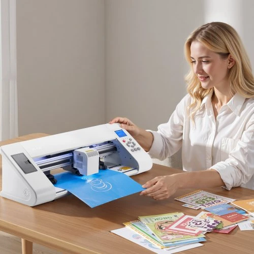 Koduva VEVOR vinilo pjaustymo staklės, automatinis krašto aptikimas, su projektavimo programa ir medžiagomis
