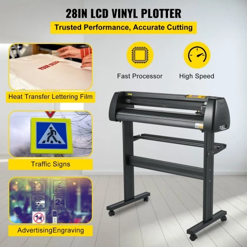 Koduva VEVOR vinilo pjovimo ploteris 28" su SignMaster programine įranga ir stovu, 720 mm