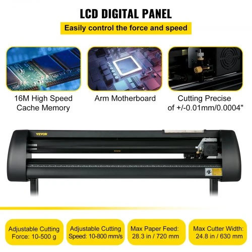 Koduva VEVOR vinilo pjovimo ploteris 28" su SignMaster programine įranga ir stovu, 720 mm