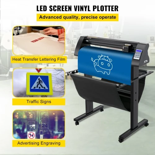 Koduva VEVOR vinilo pjovimo ploteris, 720 mm, su LED ekranu, optiniu jutikliu ir stovu