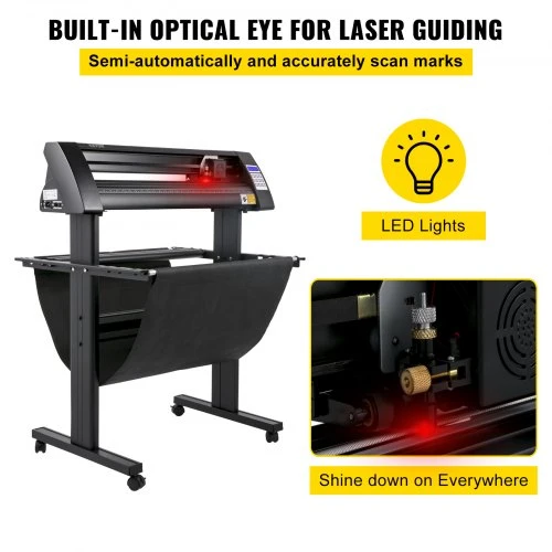 Koduva VEVOR vinilo pjovimo ploteris, 720 mm, su LED ekranu, optiniu jutikliu ir stovu