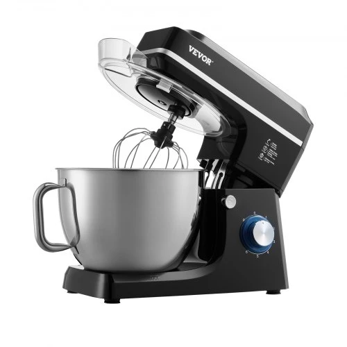 VEVOR Virtuvinis plaktuvas, 8,3 QT tešlos maišyklė, 1400 W, 6+P greičių, pakreipiama galvutė, juodas
