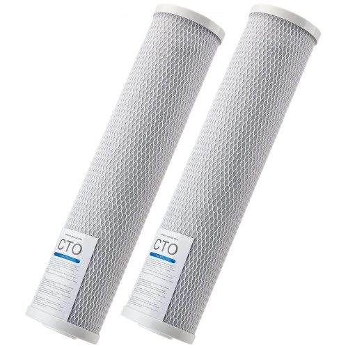 VEVOR Viso namo vandens filtro keitimo kasetė YMT005, CTO anglies blokas, 11 x 11 x 51 cm, 2 vnt.