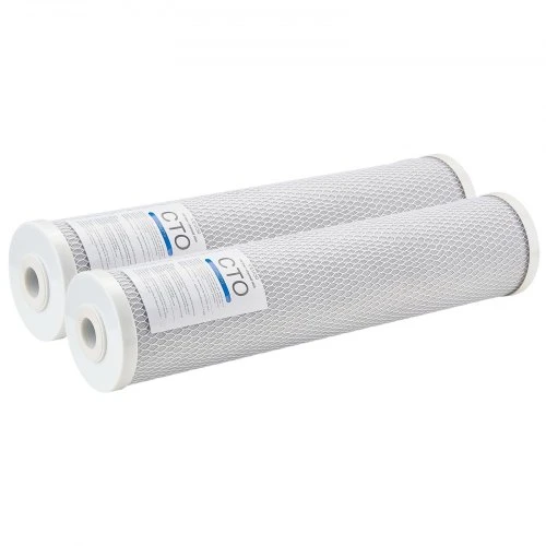 VEVOR Viso namo vandens filtro keitimo kasetė YMT005, CTO anglies blokas, 11 x 11 x 51 cm, 2 vnt.