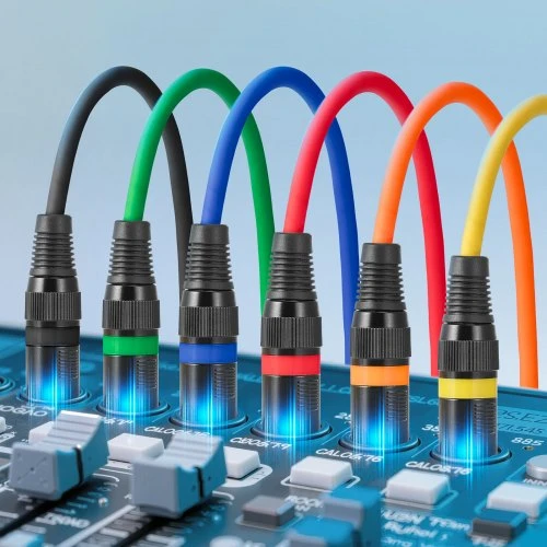 VEVOR XLR mikrofono kabelis, 6.1 m, 6 vnt., 3 kontaktų, auksu dengti, vyras–moteris
