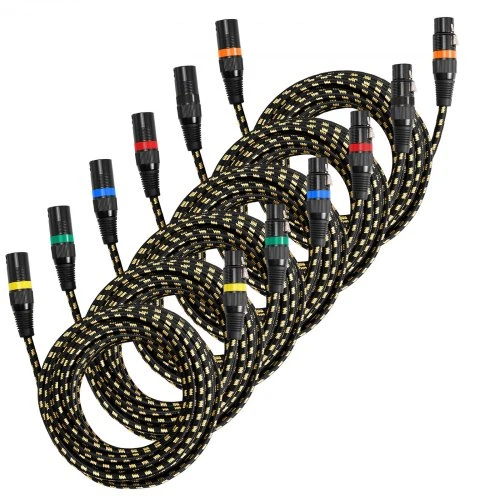 VEVOR XLR mikrofono kabelis, 7,62 m, 6 vnt., ekranuotas, subalansuotas, 3 kontaktų, Male–Female