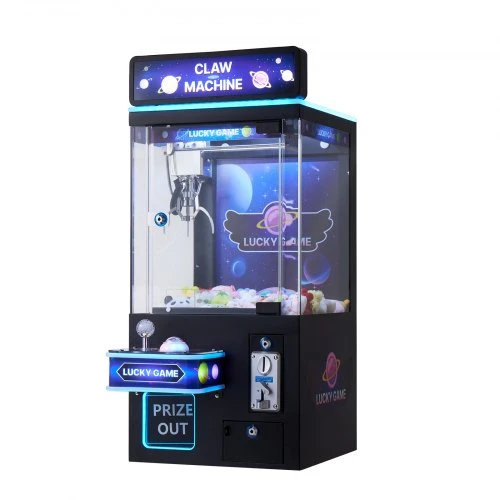 VEVOR Žaidimų automatas „Claw Crane Machine“ su šviesa ir garsu, reguliuojamos plieninės nagos, juoda ir violetinė
