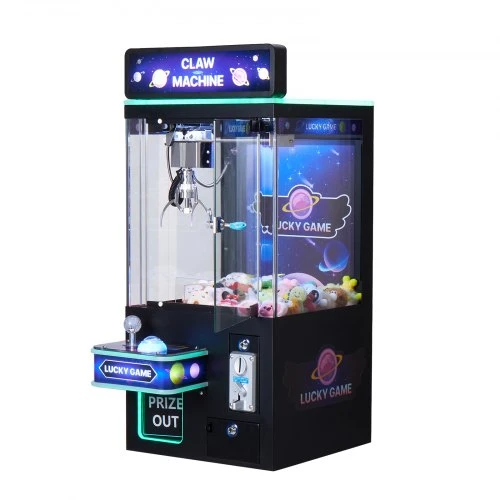 VEVOR Žaidimų automatas „Claw Crane Machine“ su šviesa ir garsu, reguliuojamos plieninės nagos, juoda ir violetinė