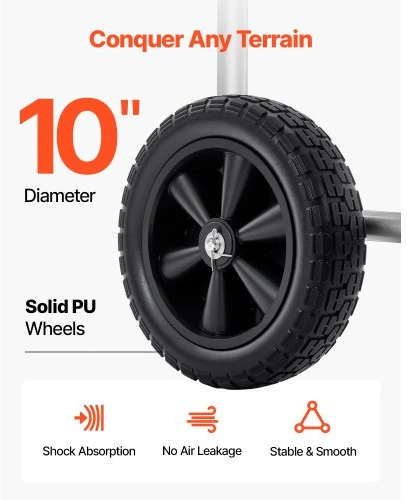 VEVOR Žarnos ritės vežimėlis, iki 250 ft 5/8’’ žarnai, su 4 ratukais ir laikymo krepšiu