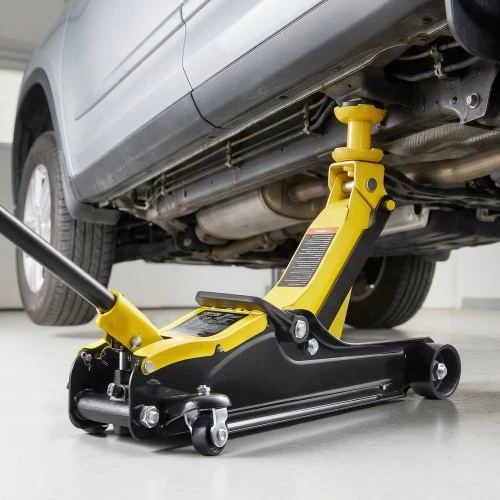 VEVOR Žemo profilio grindinis keltuvas, 2,5 t, plieno su greito pakėlimo siurbliu ir SUV adapteriais