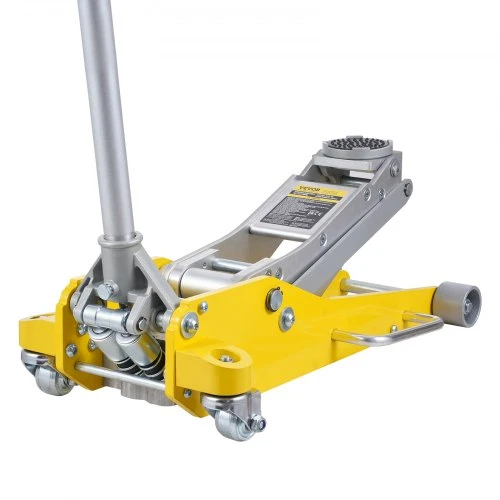 VEVOR Žemo profilio grindų domkratas 3 t, aliuminis, hidraulinis, 3.7"–18.3" (geltonas)