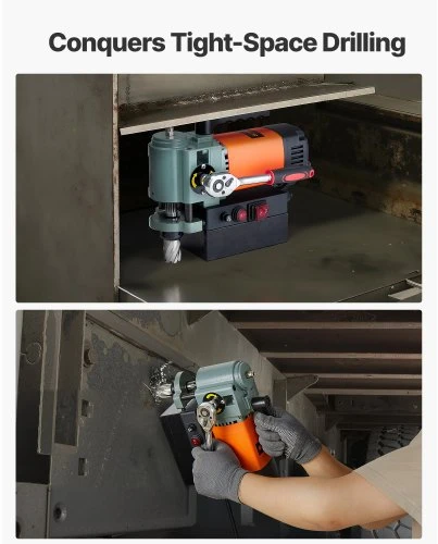 Koduva VEVOR žemo profilio magnetinis gręžimo stovas, 1300 W, 35 mm, 10000 N, 650 aps./min., 8840E