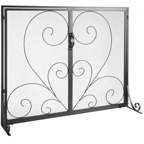 VEVOR Židinio apsauga su 2 panelėmis, 990 x 802 mm, juoda, vintage