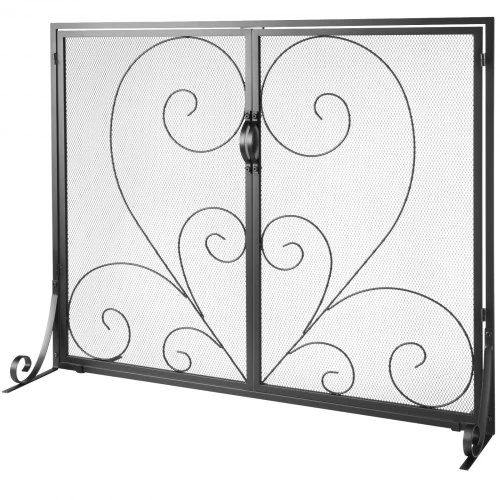 VEVOR Židinio apsauga su 2 panelėmis, 990 x 802 mm, juoda, vintage