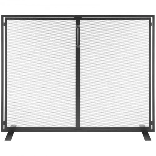 VEVOR Židinio apsauginė grotelė su durelėmis, 1 panelė, 990 x 780 mm, juoda
