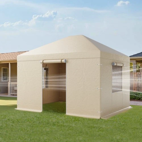VEVOR Žiemos pavėsinės uždanga 3,07 x 3,67 m kietojo stogo pavėsinėms, su šoninėmis sienelėmis ir langais