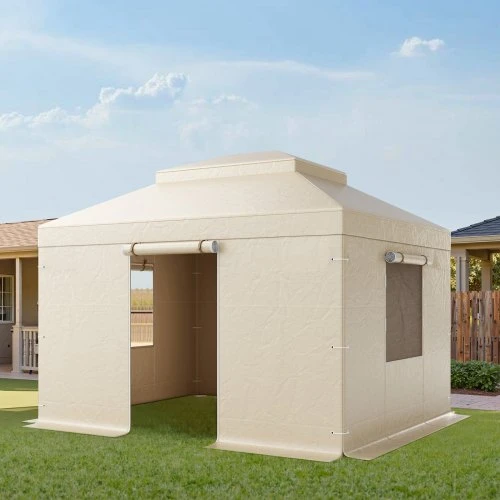 Koduva VEVOR žiemos pavėsinės uždangalas 3,05 x 3,65 m hardtop pavėsinėms, su šoninėmis sienelėmis ir langais