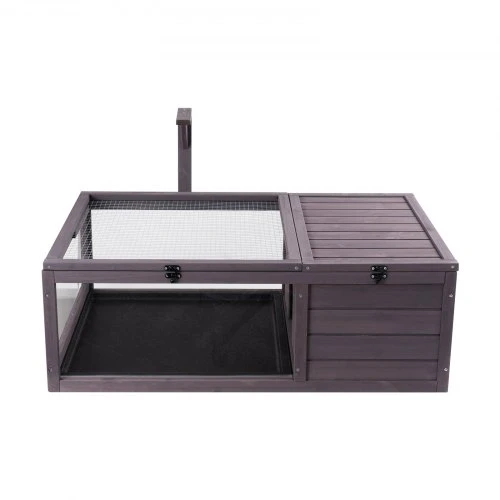 VEVOR Vėžlio namelis MSH-T02, medinis, pilkas, 97 x 61 x 33 cm