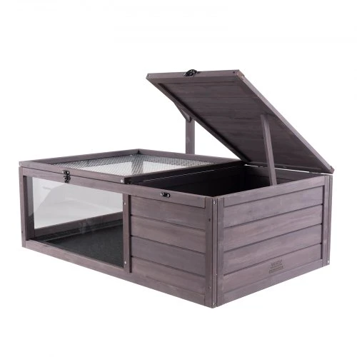 VEVOR Vėžlio namelis MSH-T02, medinis, pilkas, 97 x 61 x 33 cm