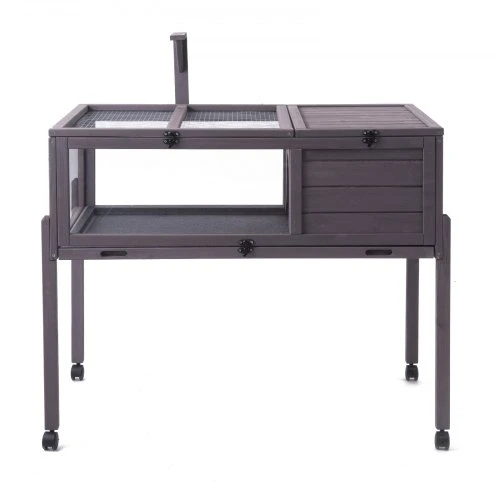 VEVOR Vėžlio namelis MSH-T04, medinis, pilkas, 97 x 61 x 83 cm