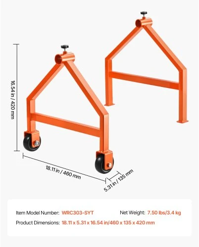 VEVOR Vielos ritės stovas su ratukais, iki 100 kg, iki 76 cm ritės skersmeniui