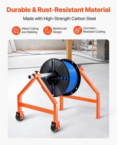VEVOR Vielos ritės stovas su ratukais, iki 100 kg, iki 76 cm ritės skersmeniui